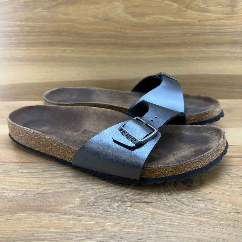Birkenstock Madrid Slide Sandals Womens 10 N EU 41 Pewter Birko